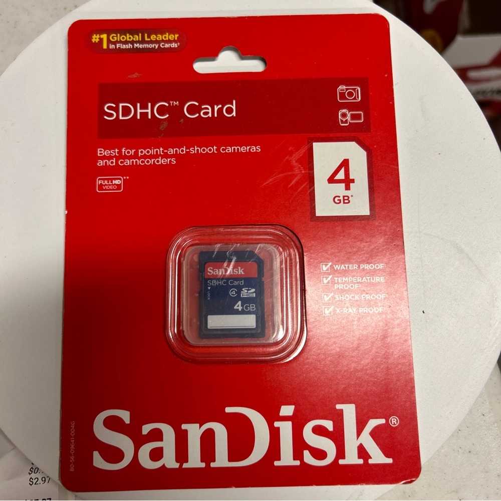 NIB SANDISK  4GB SDHC Card BRAND NEW Sealed MEMORY CARD Camcorders Cameras